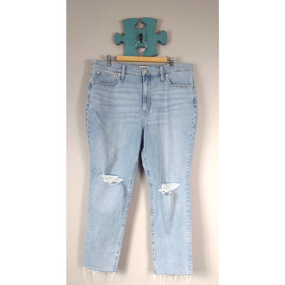 Madewell Denim - Madewell The Perfect Vintage Jean Women 33 Distressed Blue Jeans High Rise